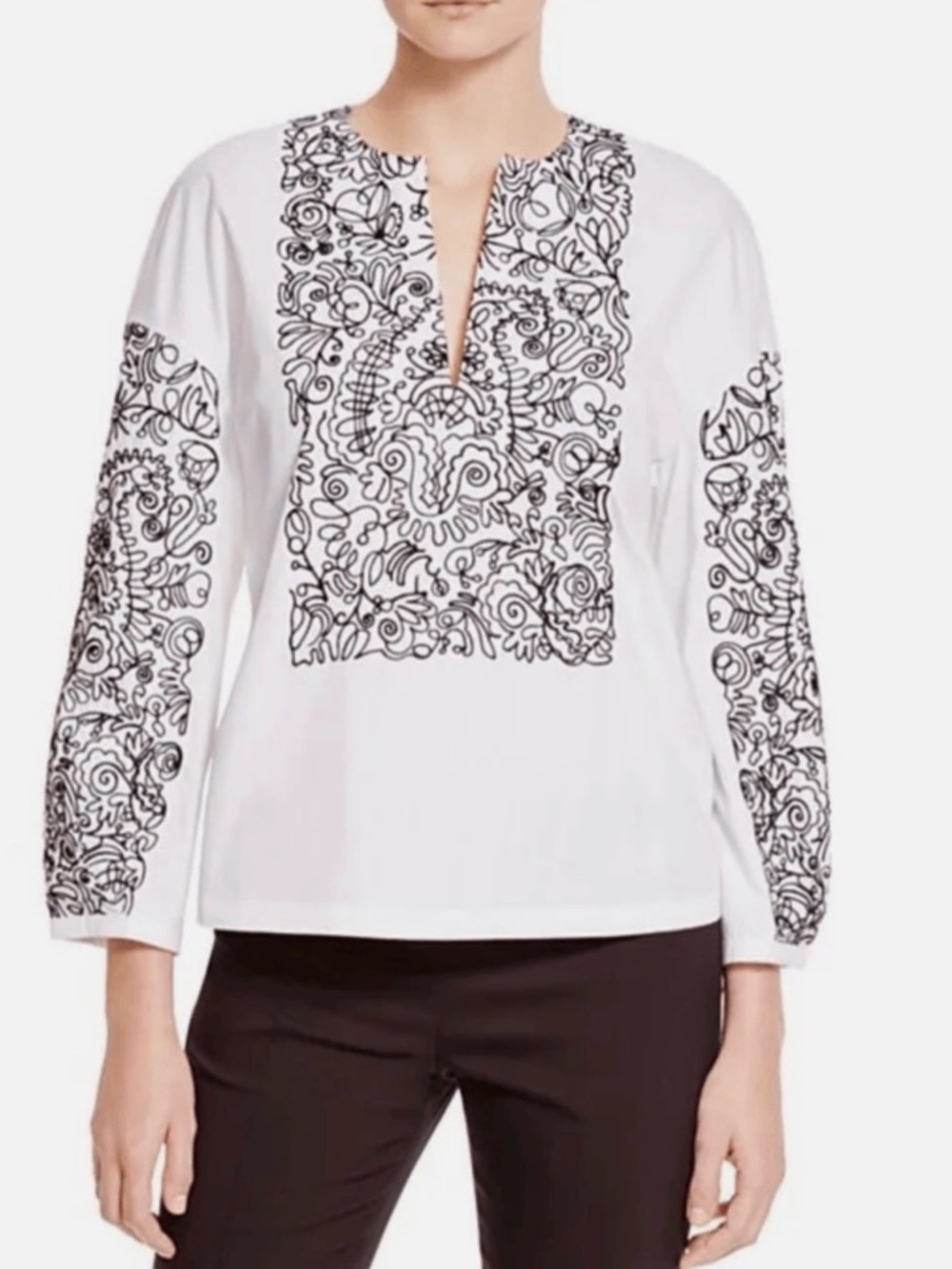 Tory Burch Embroidered Tunic Top